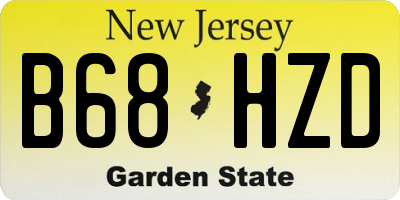 NJ license plate B68HZD