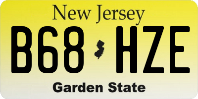 NJ license plate B68HZE
