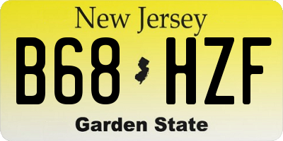 NJ license plate B68HZF