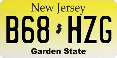 NJ license plate B68HZG