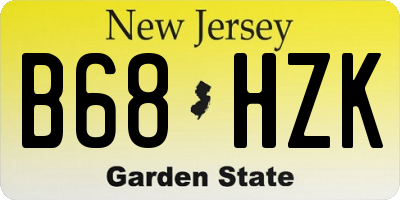 NJ license plate B68HZK