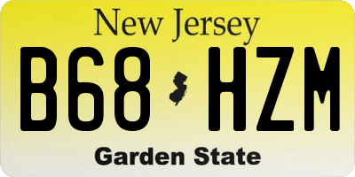 NJ license plate B68HZM