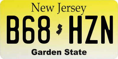 NJ license plate B68HZN