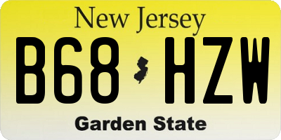 NJ license plate B68HZW