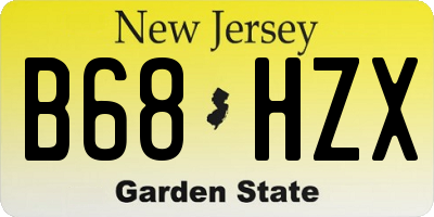 NJ license plate B68HZX