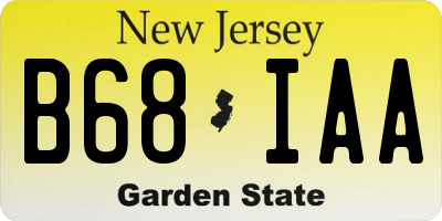 NJ license plate B68IAA