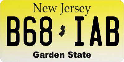 NJ license plate B68IAB