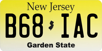 NJ license plate B68IAC