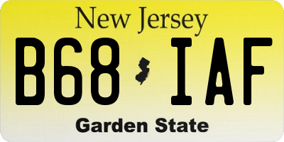 NJ license plate B68IAF