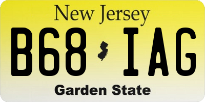 NJ license plate B68IAG