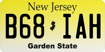 NJ license plate B68IAH