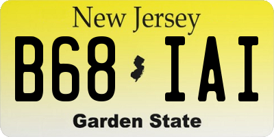 NJ license plate B68IAI