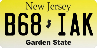 NJ license plate B68IAK