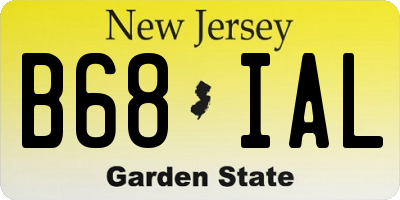 NJ license plate B68IAL