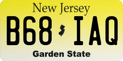 NJ license plate B68IAQ