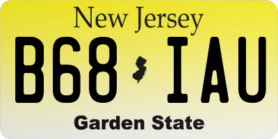 NJ license plate B68IAU