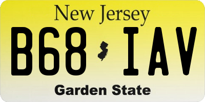 NJ license plate B68IAV
