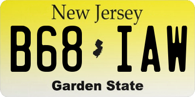 NJ license plate B68IAW