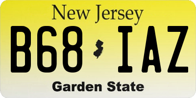 NJ license plate B68IAZ