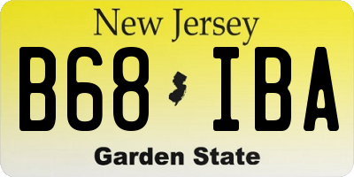 NJ license plate B68IBA
