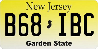 NJ license plate B68IBC