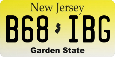NJ license plate B68IBG