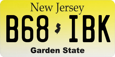 NJ license plate B68IBK