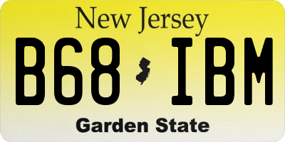 NJ license plate B68IBM