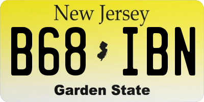 NJ license plate B68IBN