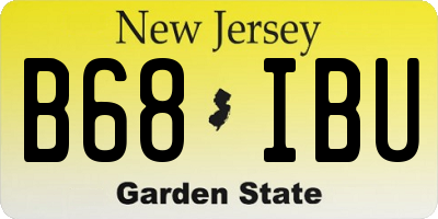 NJ license plate B68IBU
