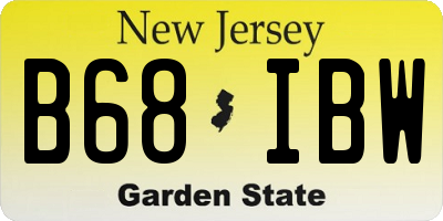 NJ license plate B68IBW