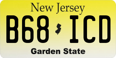 NJ license plate B68ICD