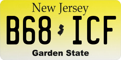 NJ license plate B68ICF