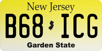 NJ license plate B68ICG