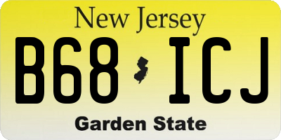 NJ license plate B68ICJ
