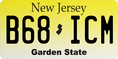 NJ license plate B68ICM