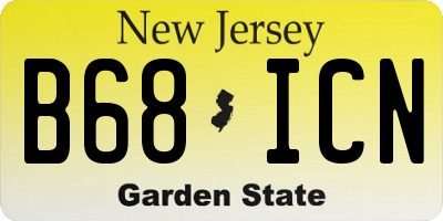 NJ license plate B68ICN