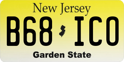 NJ license plate B68ICO