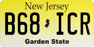 NJ license plate B68ICR