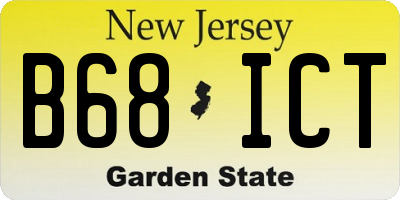 NJ license plate B68ICT