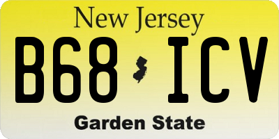 NJ license plate B68ICV