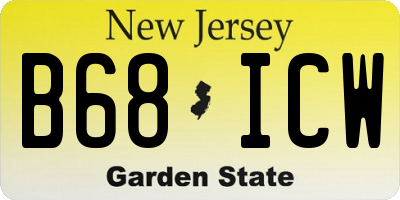 NJ license plate B68ICW