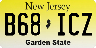 NJ license plate B68ICZ