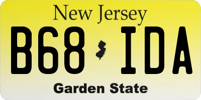 NJ license plate B68IDA