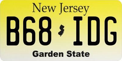NJ license plate B68IDG