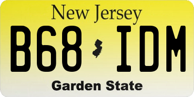 NJ license plate B68IDM