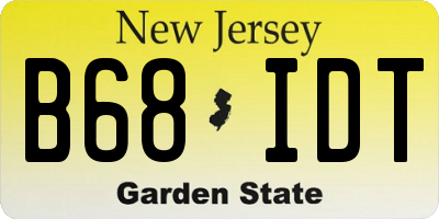NJ license plate B68IDT