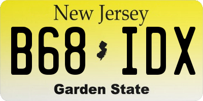 NJ license plate B68IDX