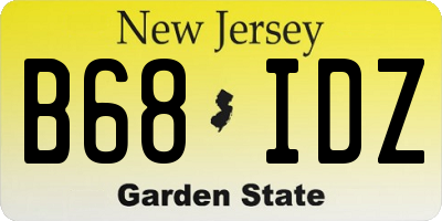 NJ license plate B68IDZ