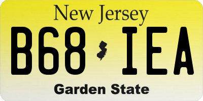 NJ license plate B68IEA